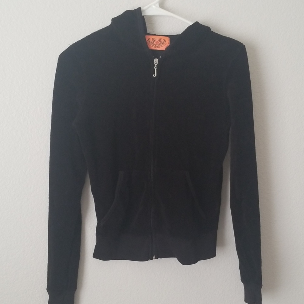 Black terry cloth juicy couture jacket